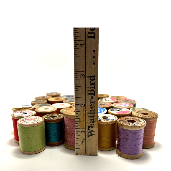 Vintage Thread On Wooden Spools Lot Of 30 - Picture 9 of 9